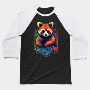 Cosmic Red Panda Mixmaster: DJ of Celestial Beats Baseball T-Shirt